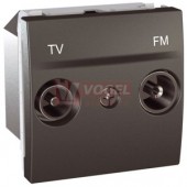 MGU345312 Unica - Zásuvka TV-R průchozí, 17dB, Grafit