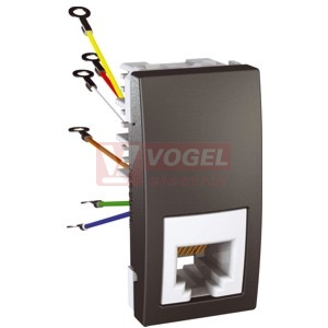 MGU349112 Unica - Zásuvka telefonní RJ12, 6 kontaktů, 1 modul, Grafit