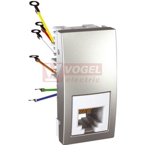 MGU349130 Unica - Zásuvka telefonní RJ12, 6 kontaktů, 1 modul, Aluminium