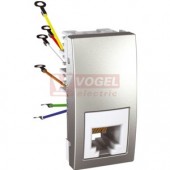 MGU349130 Unica - Zásuvka telefonní RJ12, 6 kontaktů, 1 modul, Aluminium