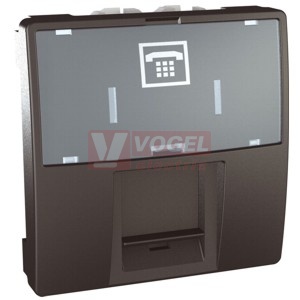 MGU349312 Unica - Zásuvka telefonní RJ12, 6 kontaktů, s clonkou a popisovým polem, Grafit