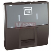 MGU349312 Unica - Zásuvka telefonní RJ12, 6 kontaktů, s clonkou a popisovým polem, Grafit
