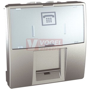 MGU349330 Zásuvka telefonní RJ12, 2M, prach.clona, 6 kontaktů (bezšroubová) - barva Aluminium