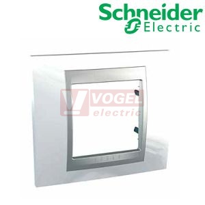 MGU66002092 Unica Top - Krycí rámeček jednonásobný, White/Aluminium