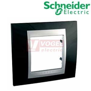 MGU66002093 Unica Top - Krycí rámeček jednonásobný, Rhodium Black/Aluminium
