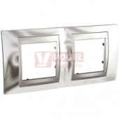 MGU66004010 Unica Top - Krycí rámeček dvojnásobný, Cromo lesk/Aluminium