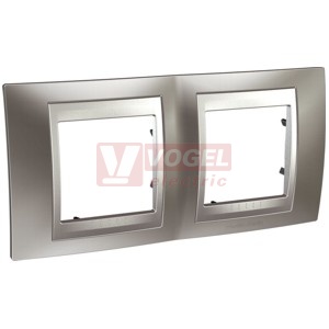 MGU66004038 Unica Top - Krycí rámeček dvojnásobný, Cromo mat/Aluminium