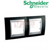 MGU66004093 Unica Top - Krycí rámeček dvojnásobný, Rhodium Black/Aluminium