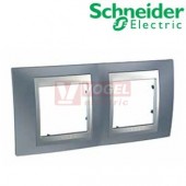 MGU66004097 Unica Top - Krycí rámeček dvojnásobný, Metal Grey/Aluminium