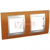 MGU660040M2 Unica Top - Krycí rámeček dvojnásobný, Cherry/Aluminium