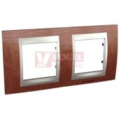 MGU660040M4 Unica Top - Krycí rámeček dvojnásobný, Tabaco/Aluminium