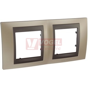 MGU66004239 Unica Top - Krycí rámeček dvojnásobný, Nikl/Grafit