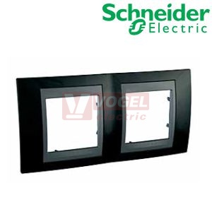 MGU66004293 Unica Top - Krycí rámeček dvojnásobný, Rhodium Black/Grafit
