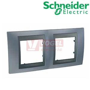 MGU66004297 Unica Top - Krycí rámeček dvojnásobný, Metal grey/Grafit