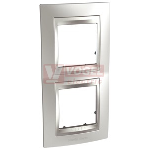 MGU66004V038 Unica Top - Krycí rámeček dvojnásobný vertikální, Cromo mat/Aluminium