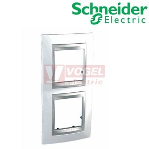 MGU66004V092 Krycí rámeček 2-nás. vert., Top White/alu, VÝROBA UKONČENA