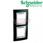MGU66004V093 Unica Top - Krycí rámeček dvojnásobný vertikální, Rhodium Black/Aluminium