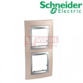 MGU66004V096 Unica Top - Krycí rámeček dvojnásobný vertikální, Onyx Copper/Aluminium