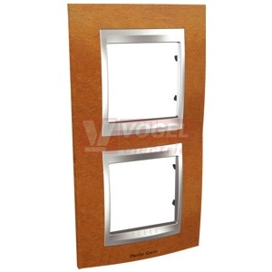 MGU66004V0M2 Unica Top - Krycí rámeček dvojnásobný vertikální, Cherry/Aluminium
