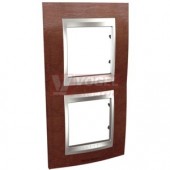 MGU66004V0M4 Unica Top - Krycí rámeček dvojnásobný vertikální, Tabaco/Aluminium