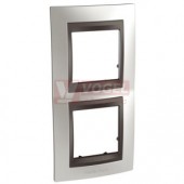 MGU66004V238 Unica Top - Krycí rámeček dvojnásobný vertikální, Cromo mat/Grafit