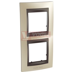 MGU66004V239 Unica Top - Krycí rámeček dvojnásobný vertikální, Nikl/Grafit
