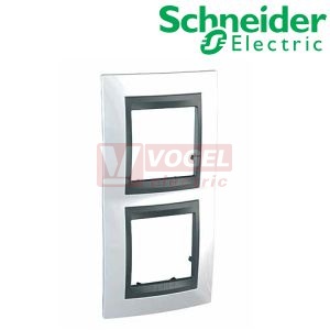 MGU66004V292 Krycí rámeček 2-nás. vert., Top White/grafit, VÝROBA UKONČENA