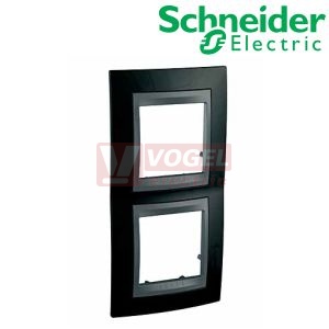 MGU66004V293 Unica Top - Krycí rámeček dvojnásobný vertikální, Rhodium Black/Grafit