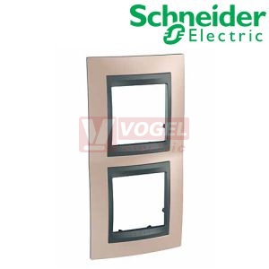 MGU66004V296 Unica Top - Krycí rámeček dvojnásobný vertikální, Onyx Copper/Grafit