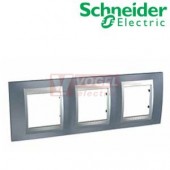MGU66006097 Unica Top - Krycí rámeček trojnásobný, Metal Grey/Aluminium
