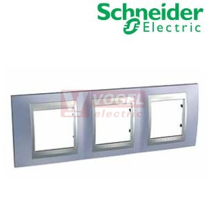 MGU66006098 Unica Top - Krycí rámeček trojnásobný, Beryl Blue/Aluminium
