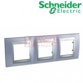MGU66006098 Unica Top - Krycí rámeček trojnásobný, Beryl Blue/Aluminium