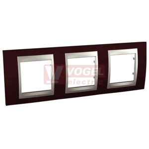 MGU660060M3 Unica Top - Krycí rámeček trojnásobný, Wenge/Aluminium