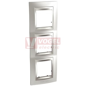 MGU66006V038 Unica Top - Krycí rámeček trojnásobný vertikální, Cromo mat/Aluminium