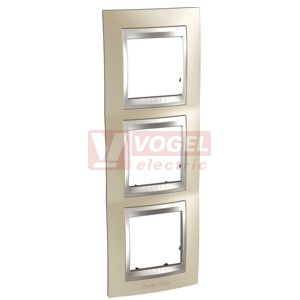 MGU66006V039 Unica Top - Krycí rámeček trojnásobný vertikální, Nikl/Aluminium