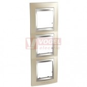 MGU66006V039 Unica Top - Krycí rámeček trojnásobný vertikální, Nikl/Aluminium