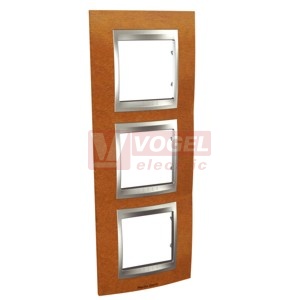 MGU66006V0M2 Krycí rámeček 3-nás. vert., Cherry/alu, VÝROBA UKONČENA