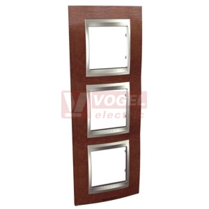 MGU66006V0M4 Krycí rámeček 3-nás. vert., Tabaco/alu, VÝROBA UKONČENA