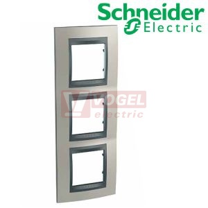 MGU66006V239 Unica Top - Krycí rámeček trojnásobný vertikální, Nikl/Grafit