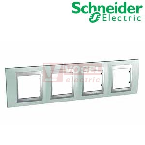 MGU66008094 Unica Top - Krycí rámeček čtyřnásobný, Fluor Green/Aluminium