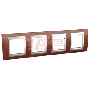 MGU660080M4 Unica Top - Krycí rámeček čtyřnásobný, Tabaco/Aluminium