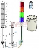 XVMB1RAGB   Světelný sloup 24VAC/DC, žárovka 5W, RU,OR,ZE,MO, trvalý svit, AL trubka+ plast. podstavec, montáž na vodorovné plochy, IP42