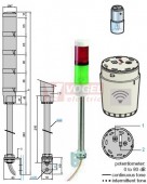 XVMB1RGS    Světelný sloup 24VAC/DC, žárovka 5W, RU, ZE+ bzučák 0-80dB, AL trubka+ plast. podstavec, montáž na vodorovné plochy, IP42