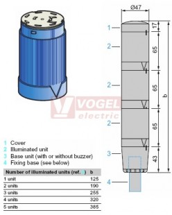 XVMC36 signální modul MO, BA15d max.5W/240V průměr 45mm