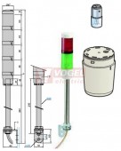 XVMM1RG     Světelný sloup 230V, žárovka 5W, RU, ZE trvalý svit bez bzučáku, AL trubka + plast. upevňovací deska