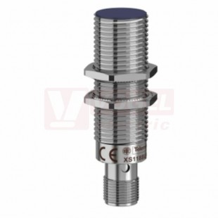 XS118BLNAM12 Indukční čidlo M18, NPN/NO, 12…24VDC, mosaz, Sn=5mm, délka těla 64mm, konektor M12/4pin, stíněný IP67