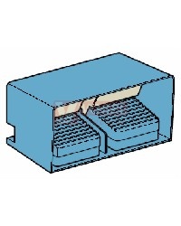 XPEM3110D Spínač nožní dvojitý, kovový s MO krytem, 1 krok, 2x2V+Z, bez mech.blok, se západkou