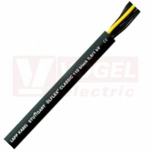 Ölflex Classic 110 Black 0,6/1kV  2x  0,75 kabel ovládací, černý plášť PVC, černé čísl.žíly bez ze/žl (1120232)