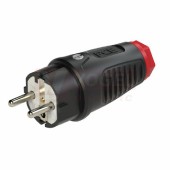 Vidlice gumová 0521-s  250V/16A, IP44, max.3x2,5mm2, přímá (guma-polyamid) >>NAHRADIT NA PCE 0521-sr