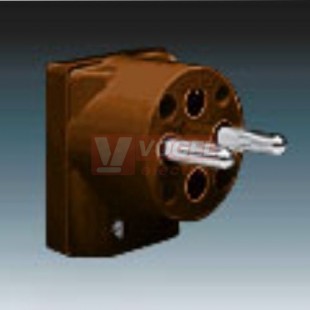 5536-2159 H1 Vidlice s postranním vývodem, 16A/250VAC, hnědá, max 1,5mm2